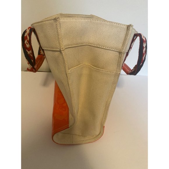 Tory Burch Patent Leather Canvas Tote Bag - Picture 6 of 16